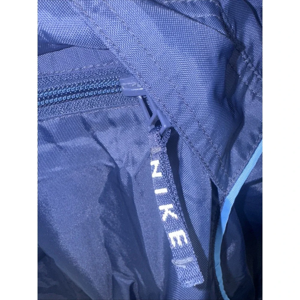 Vintage Nike XL Blue Nylon Windbreaker Anorak Jacket Center‎ Pouch Rare Swoosh
